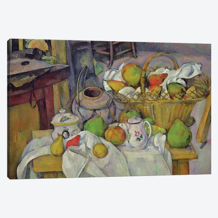 Still life with basket, 1888-90  Canvas Print #BMN9717} by Paul Cezanne Canvas Art