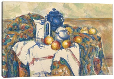 Still Life with Blue Pot, c.1900  Canvas Art Print - Paul Cezanne