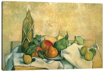 Still Life with Bottle of Liqueur, 1888-90  Canvas Art Print - Pear Art