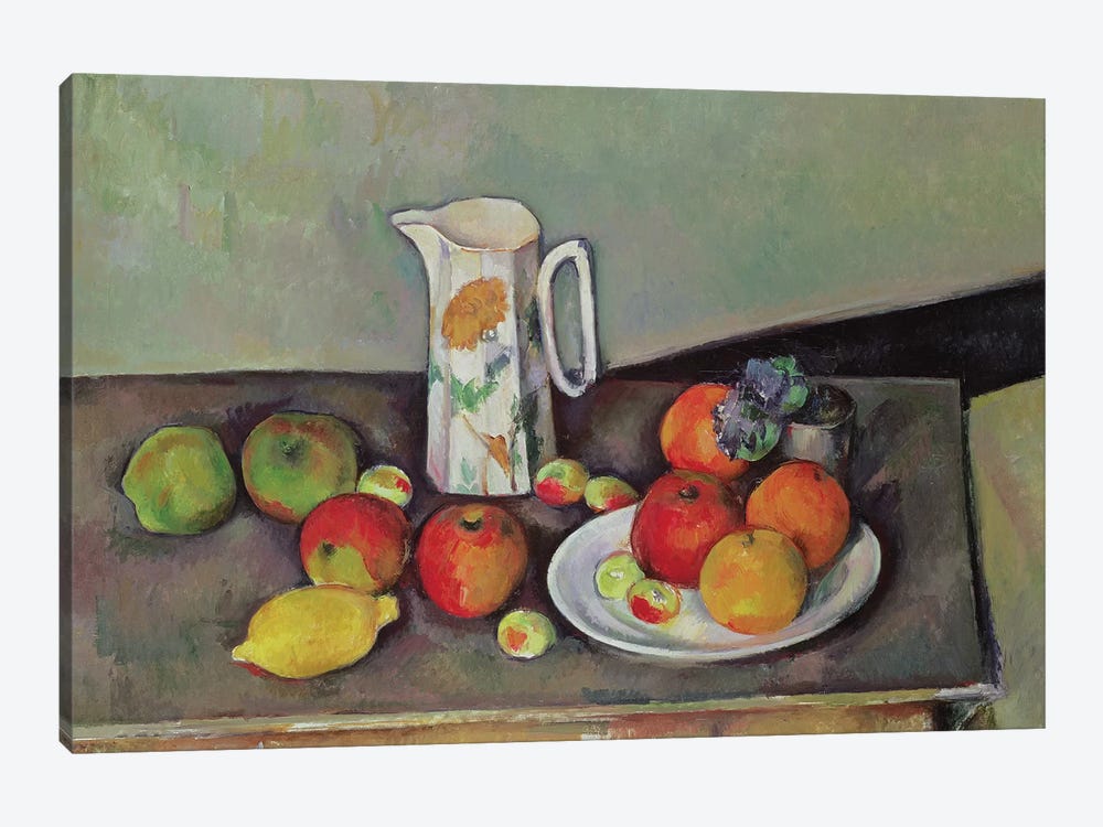 Still life with milk jug and fruit, c.1886-90  by Paul Cezanne 1-piece Art Print