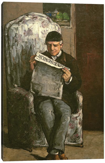 The Artist's Father, Reading "L'Événement", 1866  Canvas Art Print