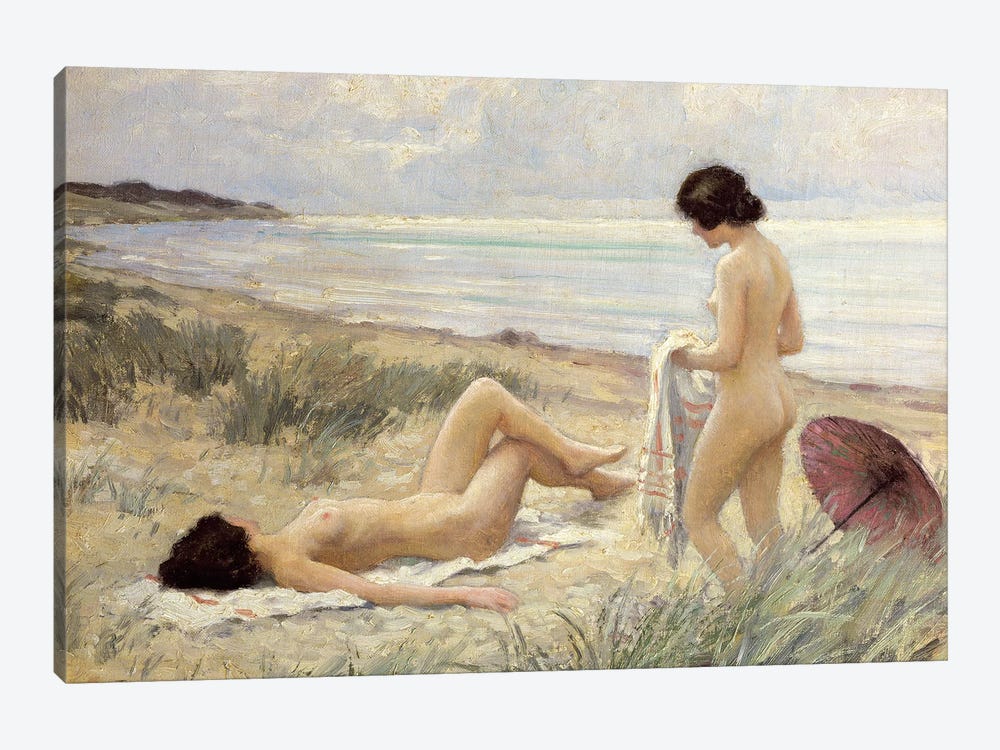 Summer on the Beach  by Paul Fischer 1-piece Canvas Art Print