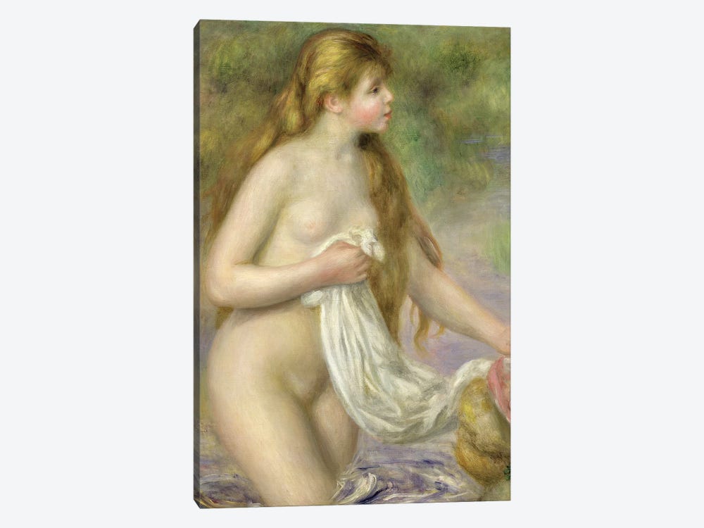 Bather with long hair, c.1895  by Pierre Auguste Renoir 1-piece Canvas Art Print