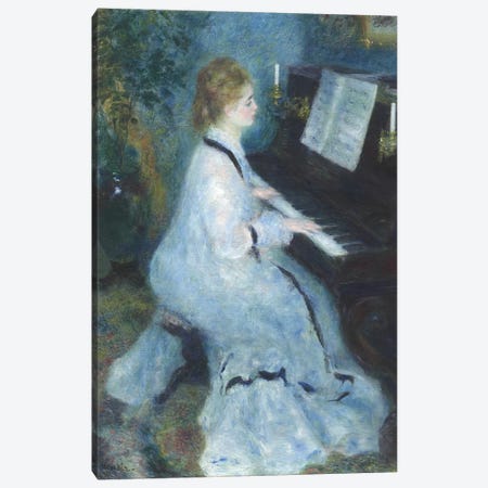 Woman at the Piano, 1875-76  Canvas Print #BMN9758} by Pierre-Auguste Renoir Canvas Art Print