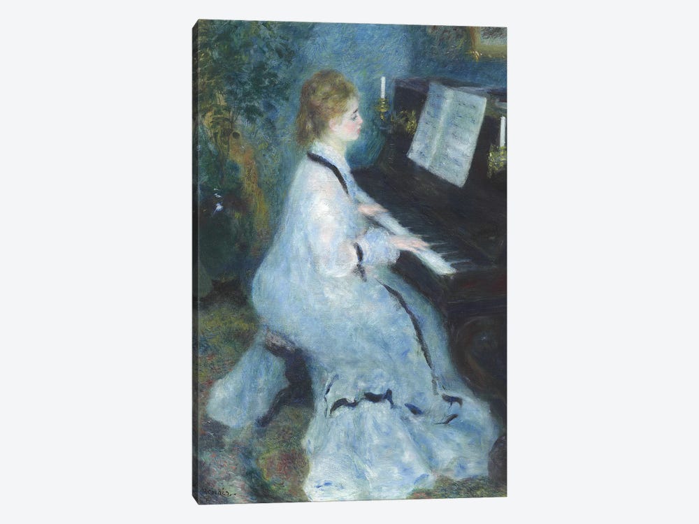 Woman at the Piano, 1875-76  by Pierre-Auguste Renoir 1-piece Canvas Wall Art