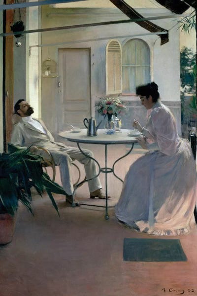 Catalonia: Open Air Interior, Barcelona, 1892  by Ramon Casas i Carbo