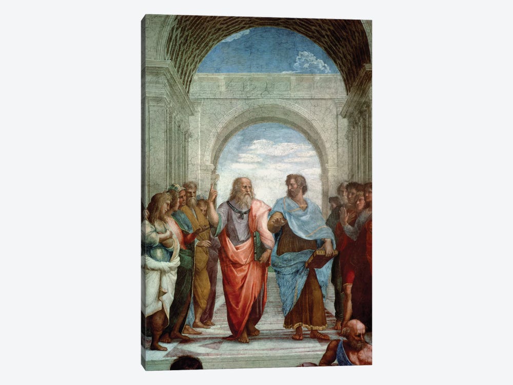 Aristotle and Plato: detail from the School of Athens in the Stanza della Segnatura, 1510-11   by Raphael 1-piece Art Print