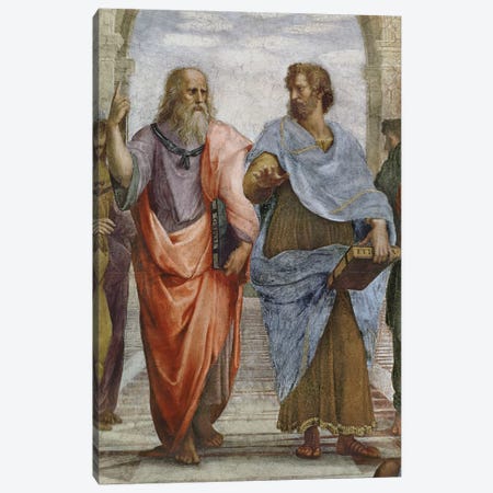 Aristotle and Plato: detail of School of Athens, 1510-11   Canvas Print #BMN9769} by Raphael Canvas Artwork