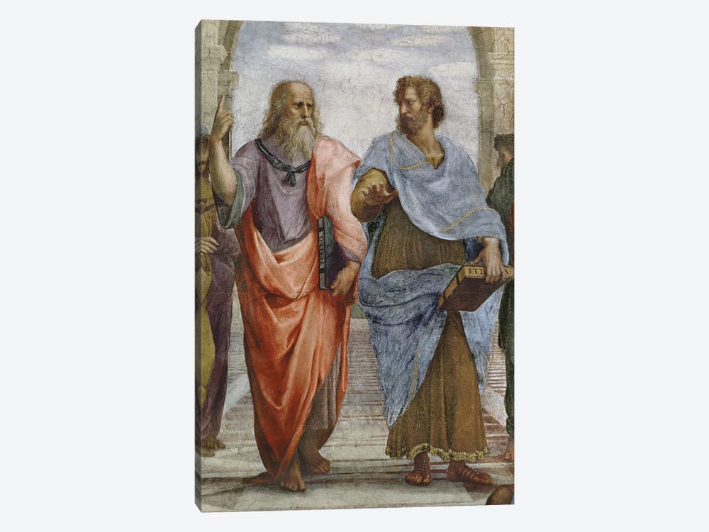 Aristotle and Plato: detail of School of Athens, 1510-11   by Raphael 1-piece Canvas Artwork