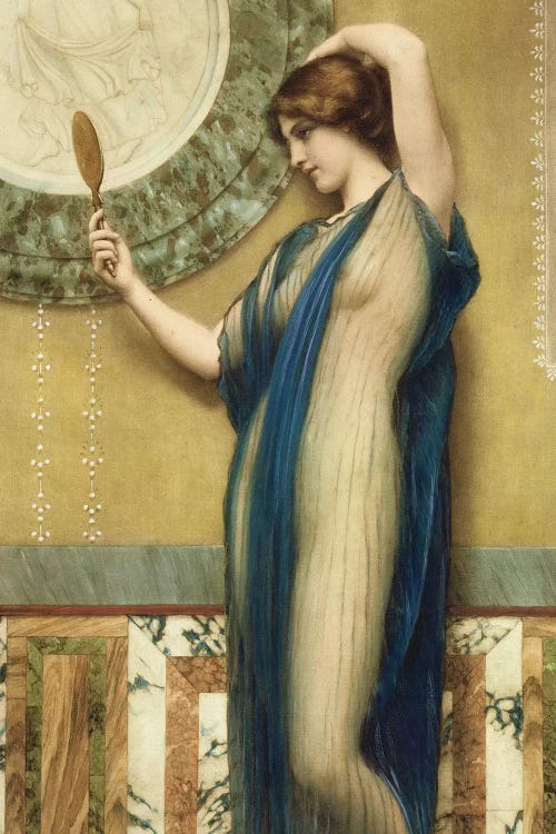 A Fair Reflection  by John William Godward wall art