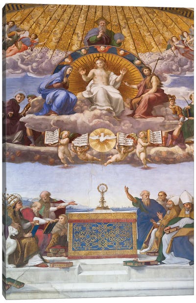 Detail of the Disputation of the Holy Sacrament, c.1509-10  Canvas Art Print