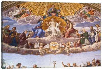 Detail of the Disputation of the Holy Sacrament, c.1509-10  Canvas Art Print - Raphael