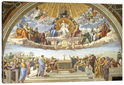Disputa, from the Stanza della Segnatura, 1508-11  Canvas Art Print - Christian Art