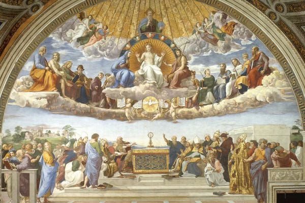 Christianity: Disputa, from the Stanza della Segnatura, 1508-11  by Raphael