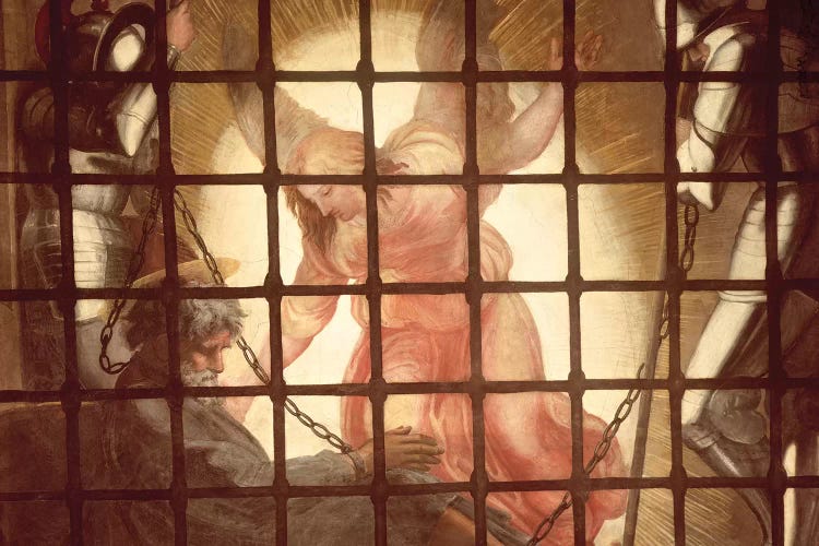 The Angel Wakes St Peter, from 'The Liberation of St Peter' in the Stanza d'Eliodoro, 1512-14    by Raphael wall art