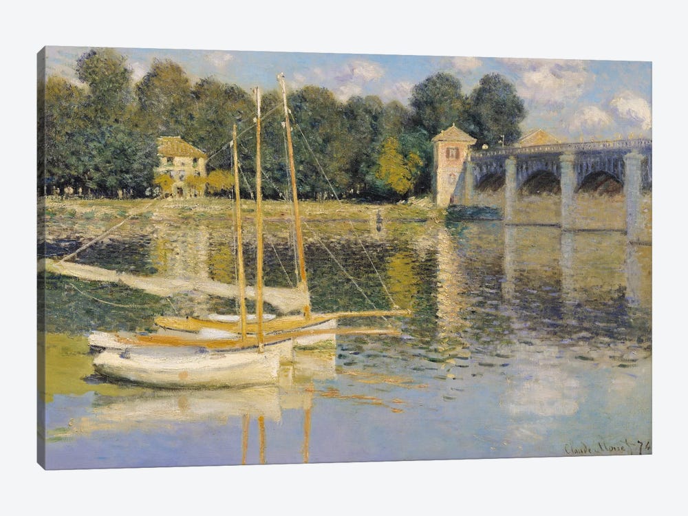 The Bridge at Argenteuil, 1874  by Claude Monet 1-piece Canvas Art Print