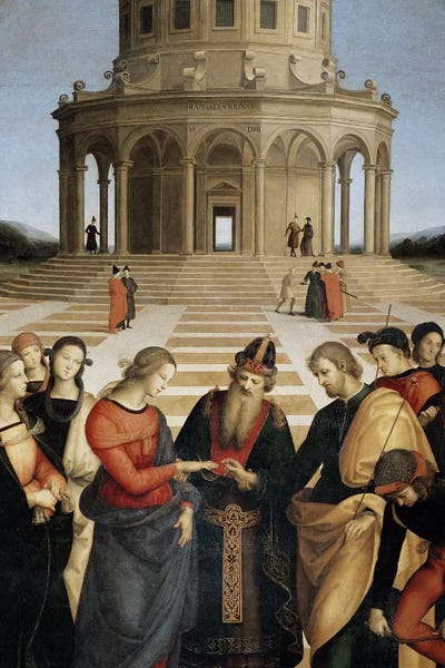The Marriage of the Virgin, 1504 by Raphael framed canvas print