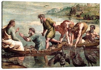 The Miraculous Draught of Fishes   Canvas Art Print - Raphael