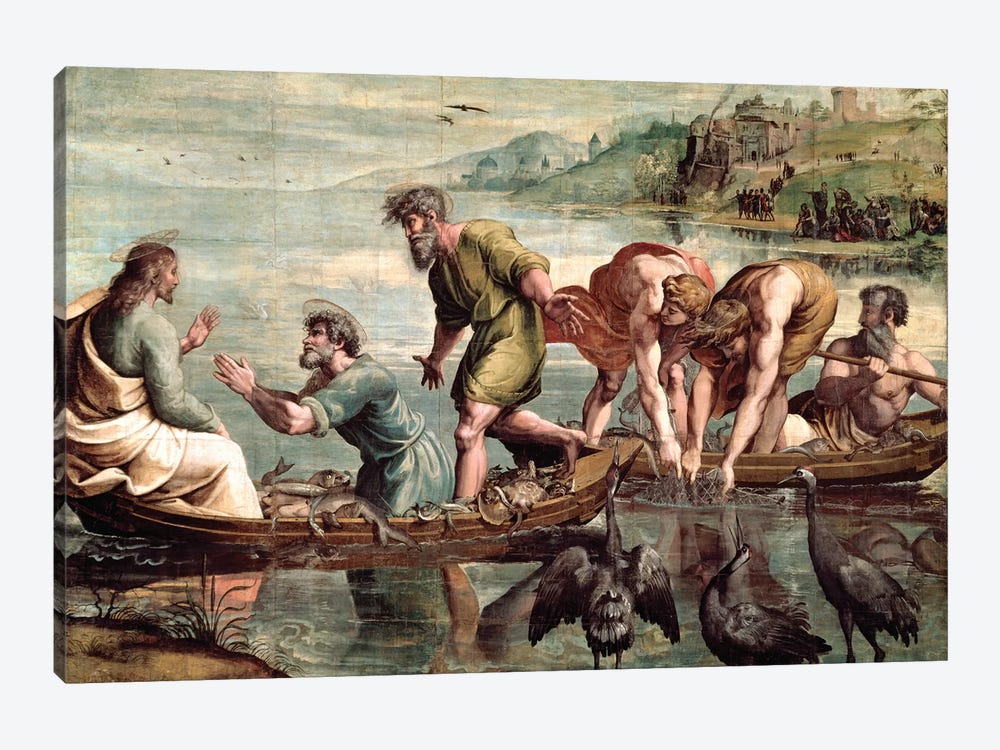 The Miraculous Draught of Fishes   by Raphael 1-piece Canvas Art