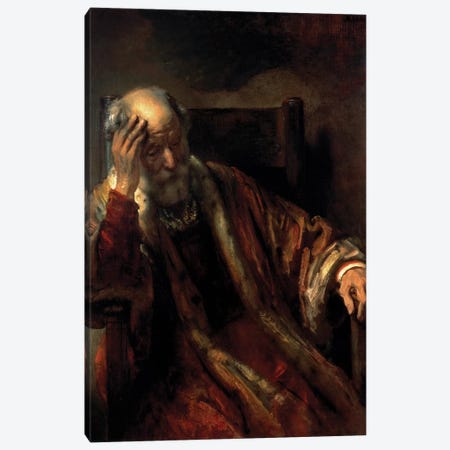 An Old Man in an Armchair  Canvas Print #BMN9793} by Rembrandt van Rijn Canvas Art Print