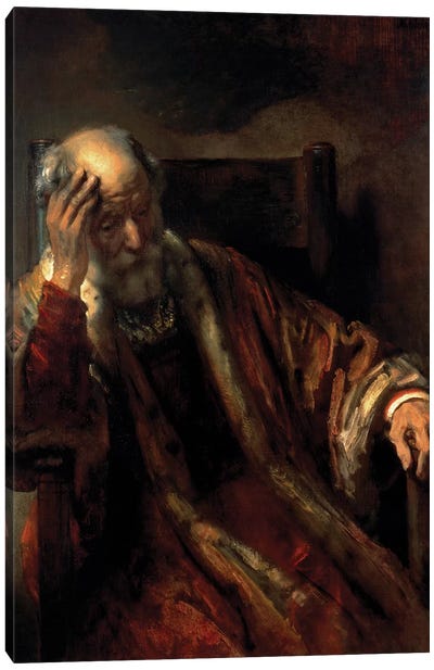 An Old Man in an Armchair  Canvas Art Print - Rembrandt van Rijn