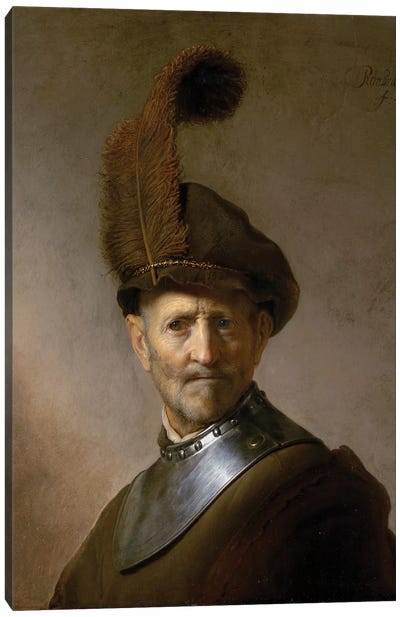 An Old Man in Military Costume , c.1630  Canvas Art Print