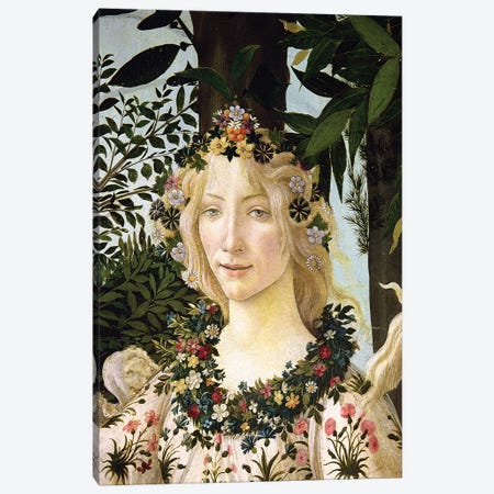 Flora, detail from the Primavera, c.1478  Canvas Print #BMN9801} by Sandro Botticelli Art Print