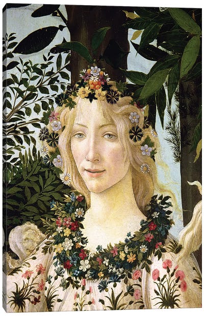 Flora, detail from the Primavera, c.1478  Canvas Art Print
