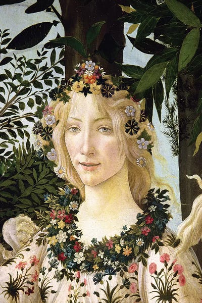Sandro Botticelli: Flora, detail from the Primavera, c.1478  by Sandro Botticelli