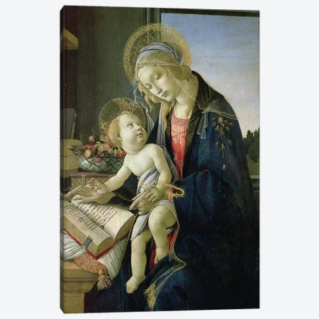Madonna of the Book  c. 1480-81 Canvas Print #BMN9803} by Sandro Botticelli Art Print