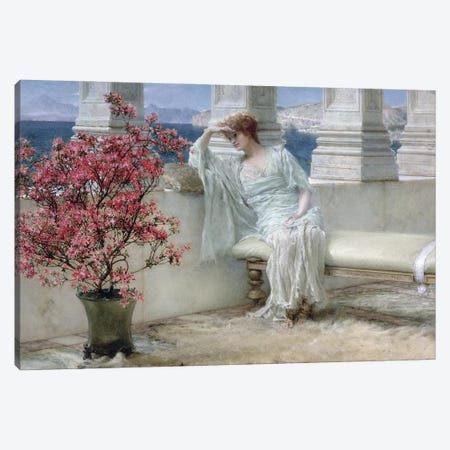 Her eyes are with her thoughts and they are far away', 1897  Canvas Print #BMN9814} by Sir Lawrence Alma-Tadema Canvas Print