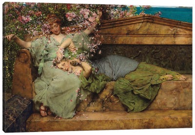 In a Rose Garden,  Canvas Art Print - Sir Lawrence Alma-Tadema