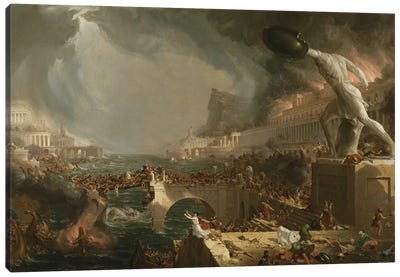 The Course of Empire: Destruction, 1836  Canvas Art Print - 3-Piece Fine Art