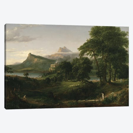 The Course of Empire: The Arcadian or Pastoral State, c.1836  Canvas Print #BMN9830} by Thomas Cole Canvas Wall Art