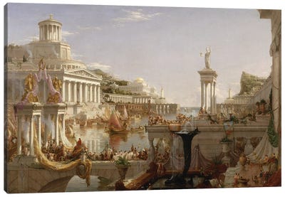 The Course of Empire: The Consummation of the Empire, c.1835-36  Canvas Art Print - Large Scenic & Landscape Art