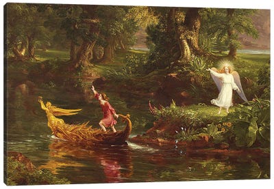 The Voyage of Life: Youth  1842  Canvas Art Print - Thomas Cole