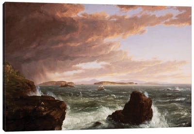 View across Frenchman's Bay from Mt. Desert Island, after a squall, 1845  Canvas Art Print - Thomas Cole