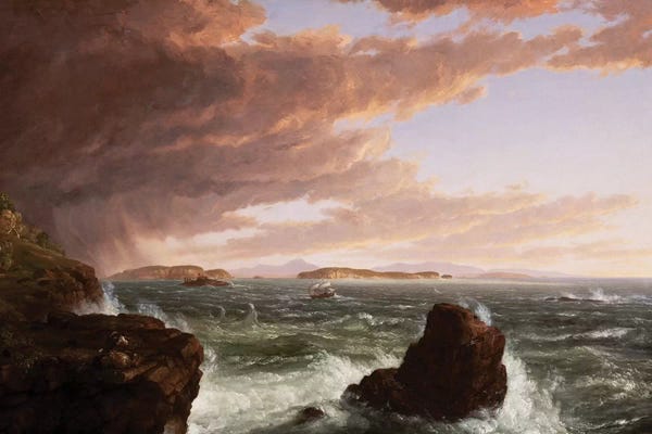 Thomas Cole: View across Frenchman's Bay from Mt. Desert Island, after a squall, 1845  by Thomas Cole