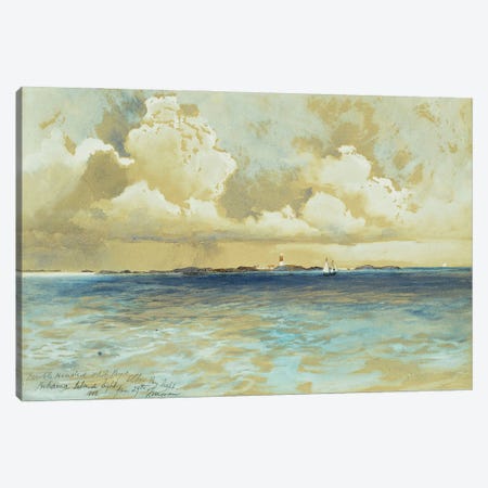 Bahama Island Light, 1883  Canvas Print #BMN9837} by Thomas Moran Canvas Print