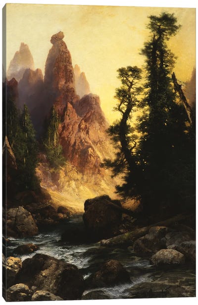 Below the Towers of Tower Falls, Yellowstone Park, 1909  Canvas Art Print
