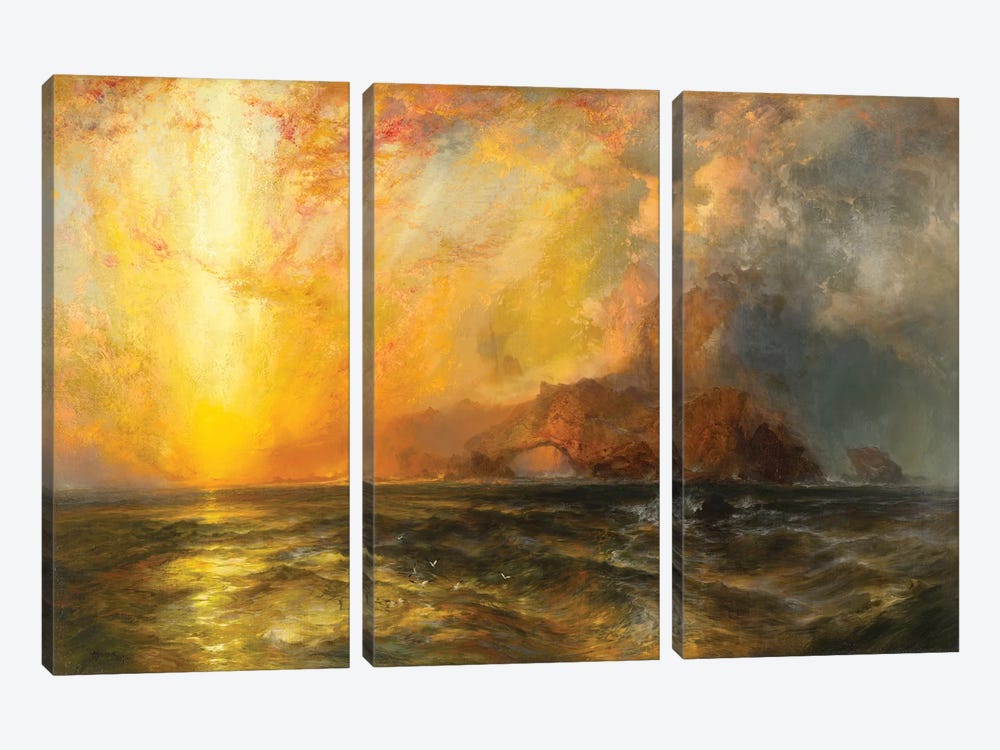 Fiercely the red sun descending/Burned his way along the heavens, 1875-1876  by Thomas Moran 3-piece Canvas Wall Art