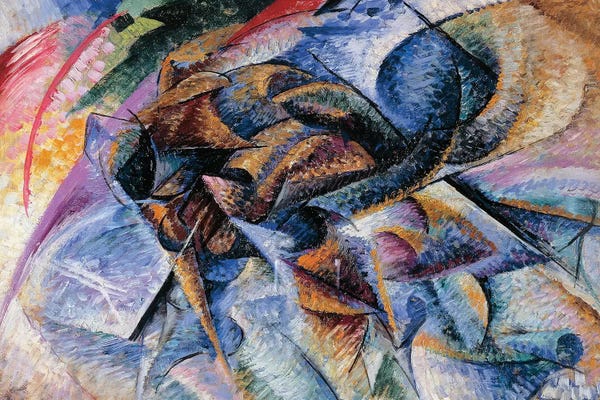 Abstract: Dynamism of a Cyclist, 1913 by Umberto Boccioni