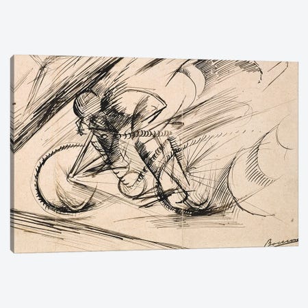 Dynamism of a Cyclist, 1913  Canvas Print #BMN9848} by Umberto Boccioni Canvas Art Print