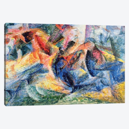 Horse and Rider and Buildings, 1914  Canvas Print #BMN9852} by Umberto Boccioni Canvas Art