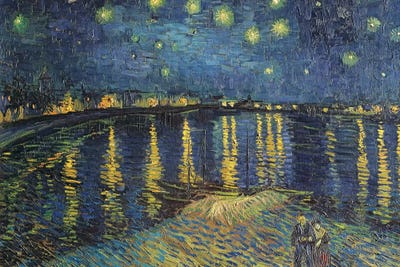 Starry Night Over The Rhone, 1888 - Canvas Wall Art | Vincent Van Gogh