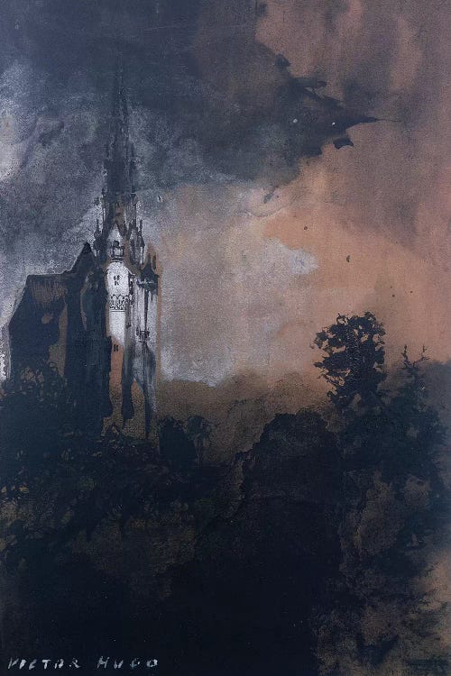 The Castle in the Moonlight  by Victor Hugo wall art