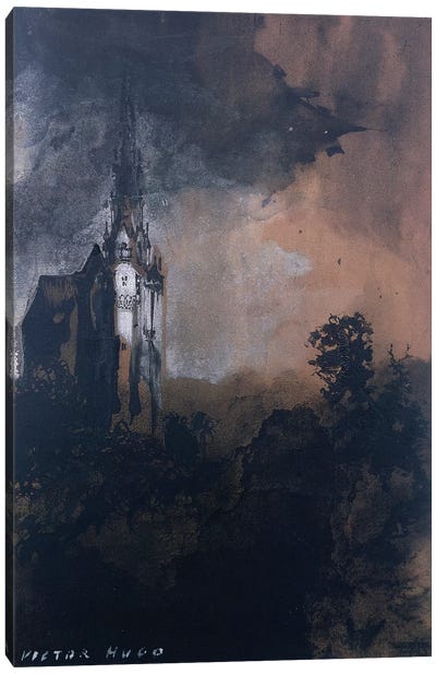 The Castle in the Moonlight  Canvas Art Print