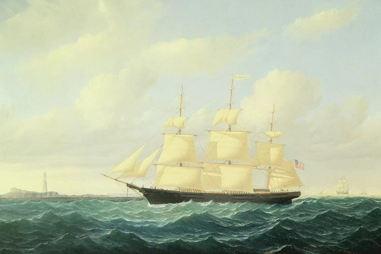 Dashing Wave' clipper ship off Boston Light, 1855 