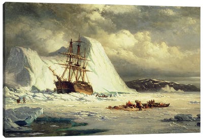 Icebound Ship, c.1880  Canvas Art Print - Glacier & Iceberg Art