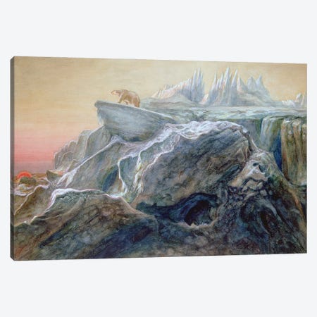 Polar Bear on an Iceberg  Canvas Print #BMN9865} by William Bradford Canvas Art